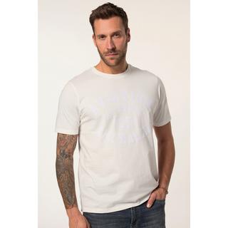 JP1880  T-shirt con righe, mezze maniche e stampa sul petto, fino alla tg. 8XL 