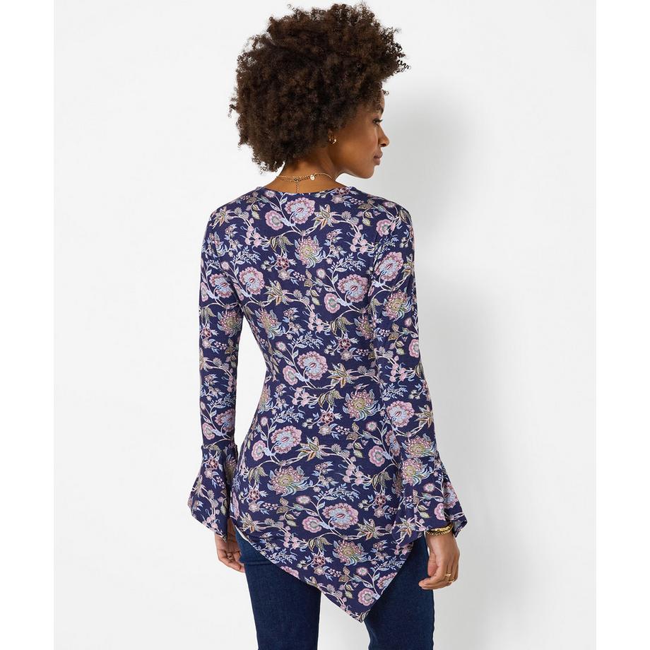 Joe Browns Blouse Cache-Cœur en Jersey Fleurie à Manches Corolle  