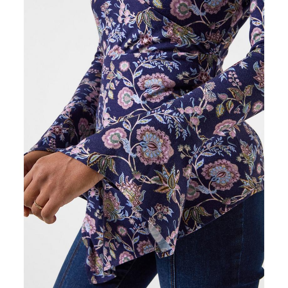 Joe Browns Blouse Cache-Cœur en Jersey Fleurie à Manches Corolle  