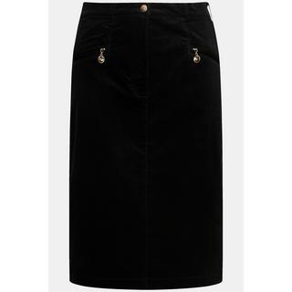 Ulla Popken Mony Samtrock Reissverschlusstaschen Komfortbund  