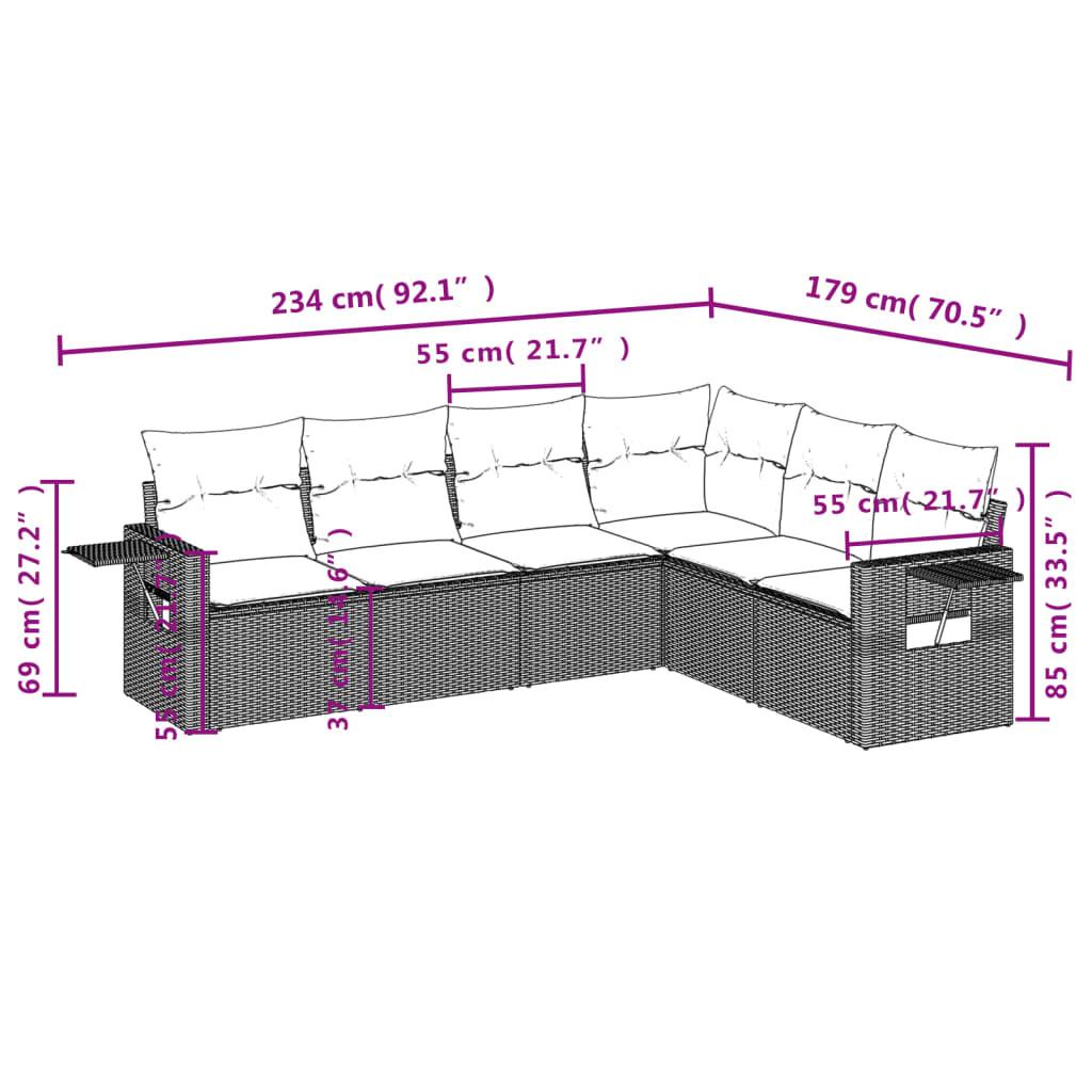 VidaXL Ensemble de canapés de jardin rotin synthétique  