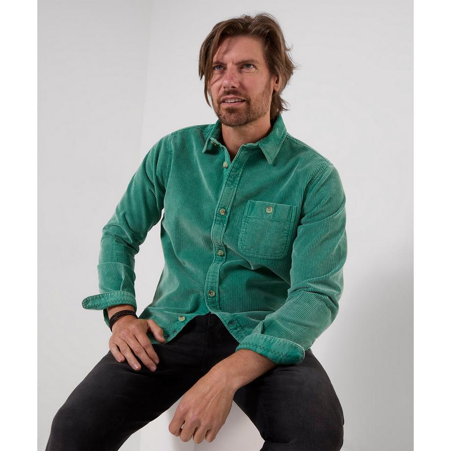 Chemise en Velours Côtelé Délavé à l'Acide