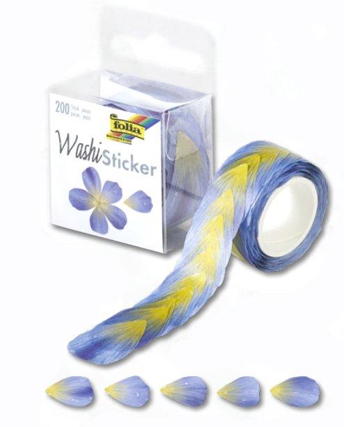Folia  Folia Washi Sticker Dekorativer Aufkleber Papier Blau, Gelb 200 Stück(e) 