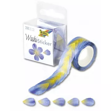 Folia Washi Sticker autocollant décoratif Papier Bleu, Jaune 200 pièce(s)
