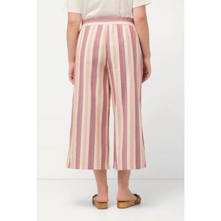 Ulla Popken  Culottes di cotone biologico con tessuto a righe e taglio della gamba ampio 