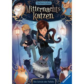 Mitternachtskatzen, Band 1: Die Schule der Felidix (Katzenflüsterer-Fantasy in London für Kinder ab 9 Jahren) Laban, Barbara; Pélissier, Jérôme (Illustrationen); Pélissier, Jérôme (Umschlaggestaltung) Copertina rigida 