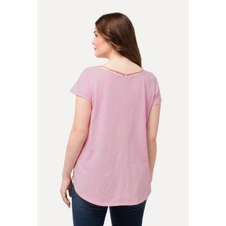 Ulla Popken  T-Shirt, Kordel, A-Linie, Rundhals, Halbarm 