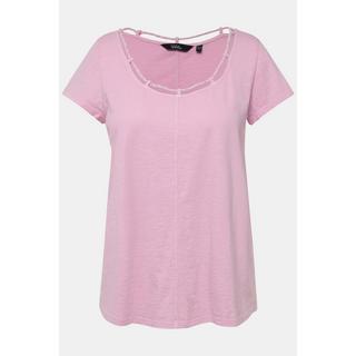 Ulla Popken  T-Shirt, Kordel, A-Linie, Rundhals, Halbarm 