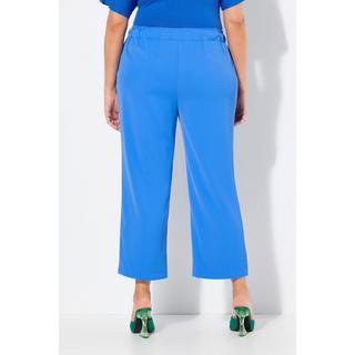 Ulla Popken Pantalone 7/8 Straight Fit Pieghe Vita Elastica Laccetto  