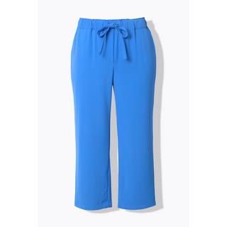 Ulla Popken Pantalone 7/8 Straight Fit Pieghe Vita Elastica Laccetto  