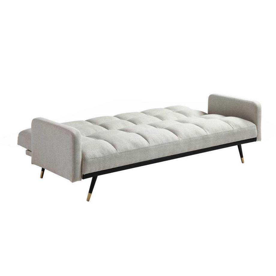 Vente-unique Canapé 3 places convertible en tissu beige ROREMA  