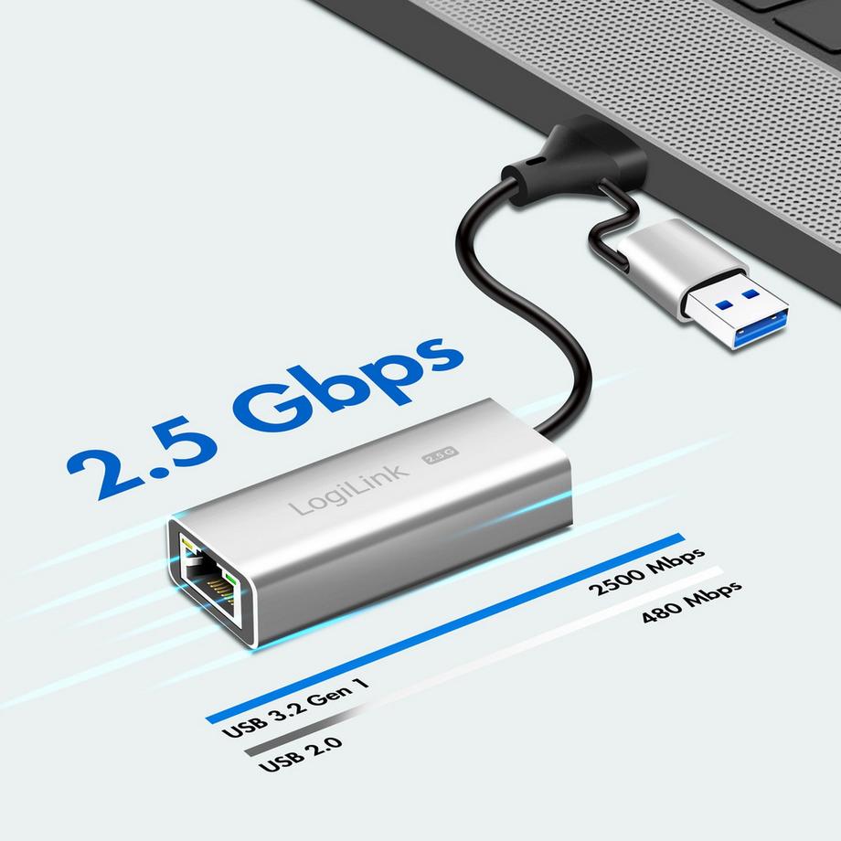 LogiLink  USB-A/USB-C -> 2,5-Gigabit-Netzwerkadapter RJ45 