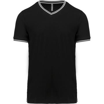 t-shirt aille piquée col v