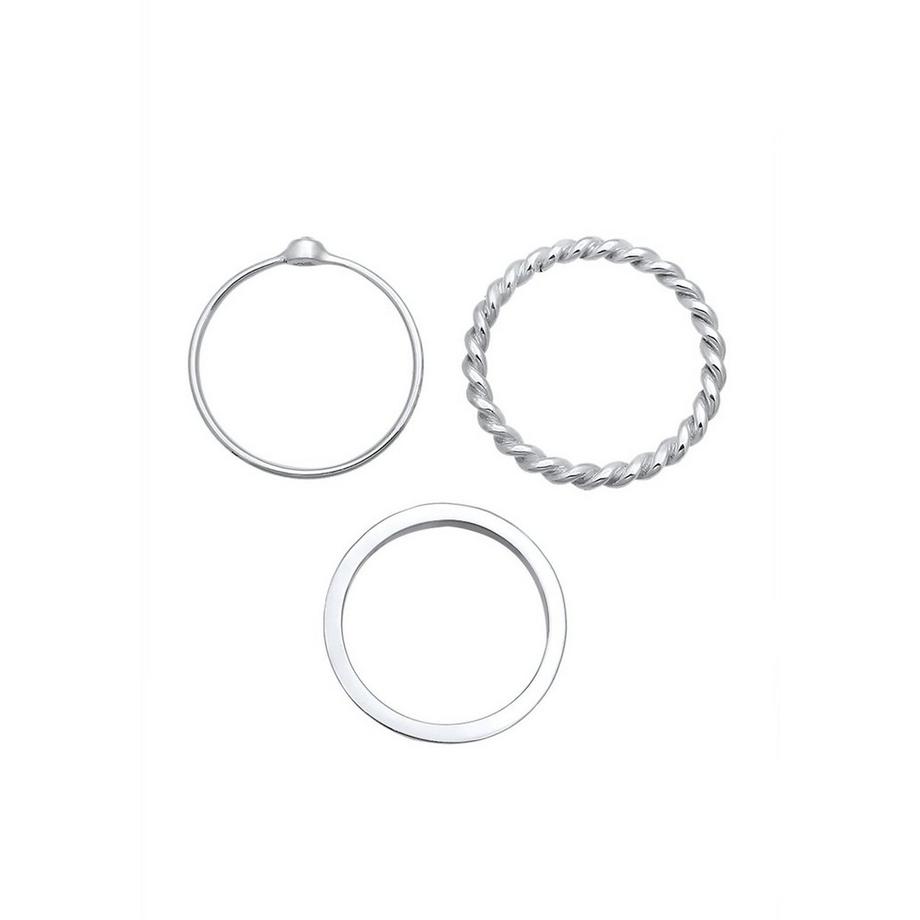 Elli  Ring Set Trend Solitär Kristalle 