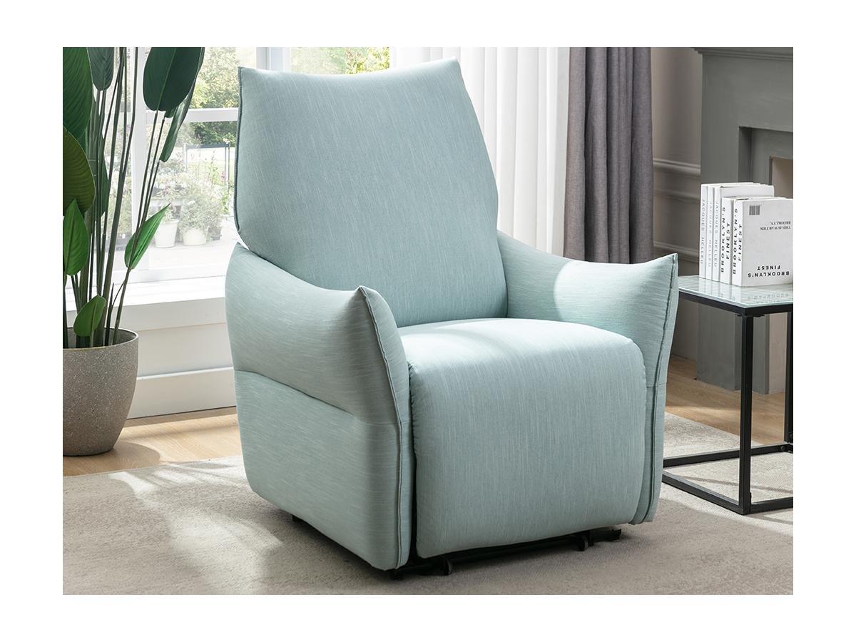 Vente-unique Poltrona relax elettrica in Tessuto Azzurro - MODOC  