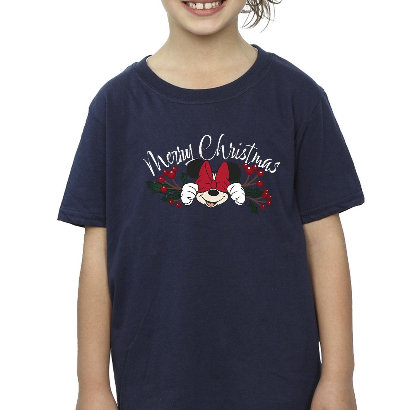 Disney  Minnie Mouse Christmas Holly TShirt 