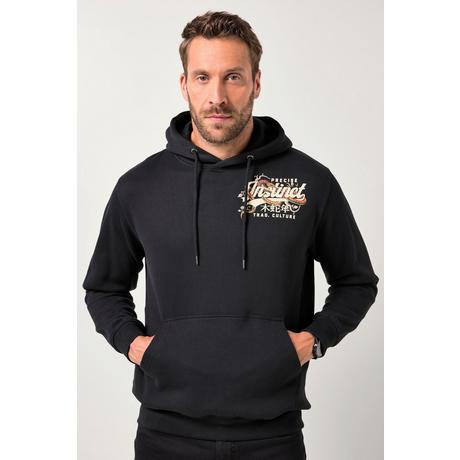 JP1880 Maglia con cappuccio stampa sul petto tasca a marsupio  