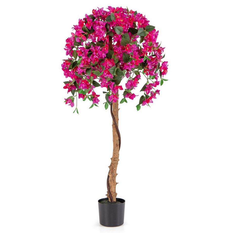 Northix  135 cm Kunstbaum mit Blüten Kunstpflanze im Topf Künstlicher Baum mit Azalee-Blumen 