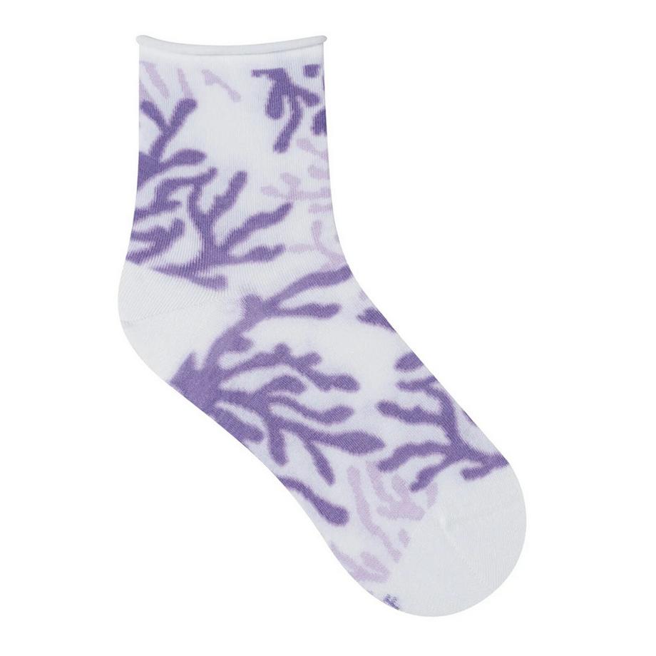 BLEU FORET Chaussettes Motif Corail  