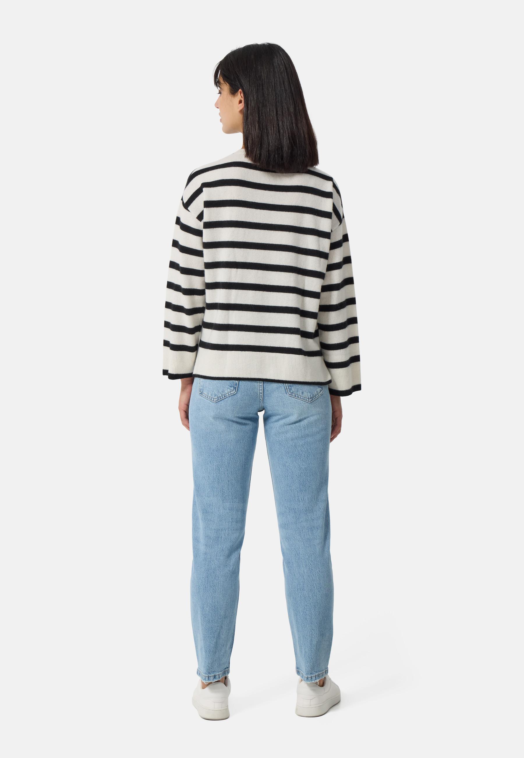 CASH-MERE.CH Pullover in cashmere girocollo a righe  