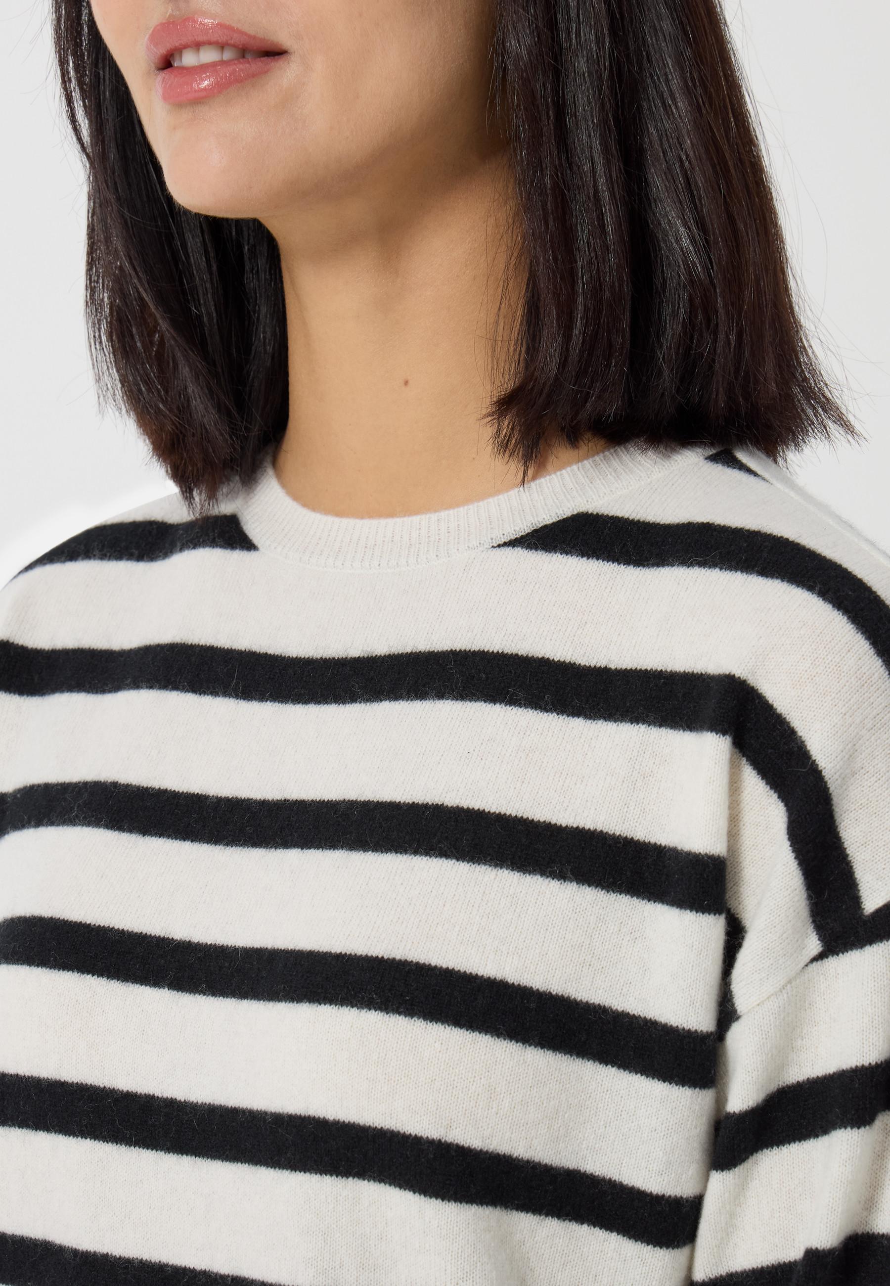 CASH-MERE.CH Pullover in cashmere girocollo a righe  