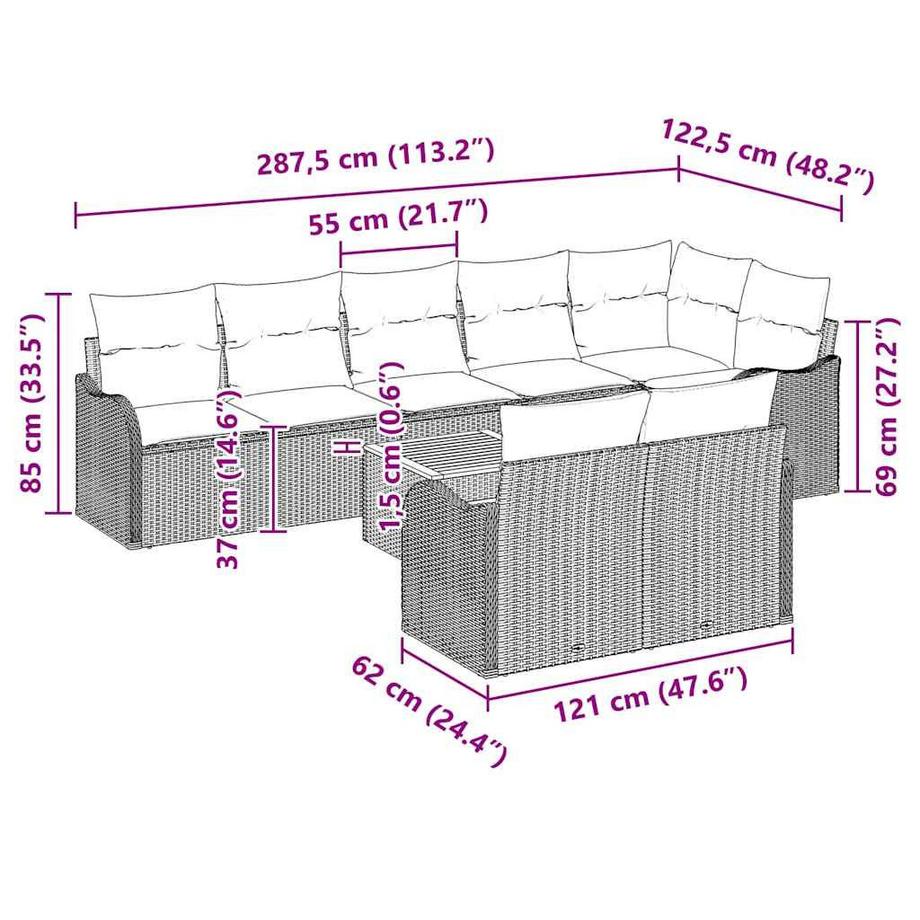 VidaXL Gartensofa poly-rattan  