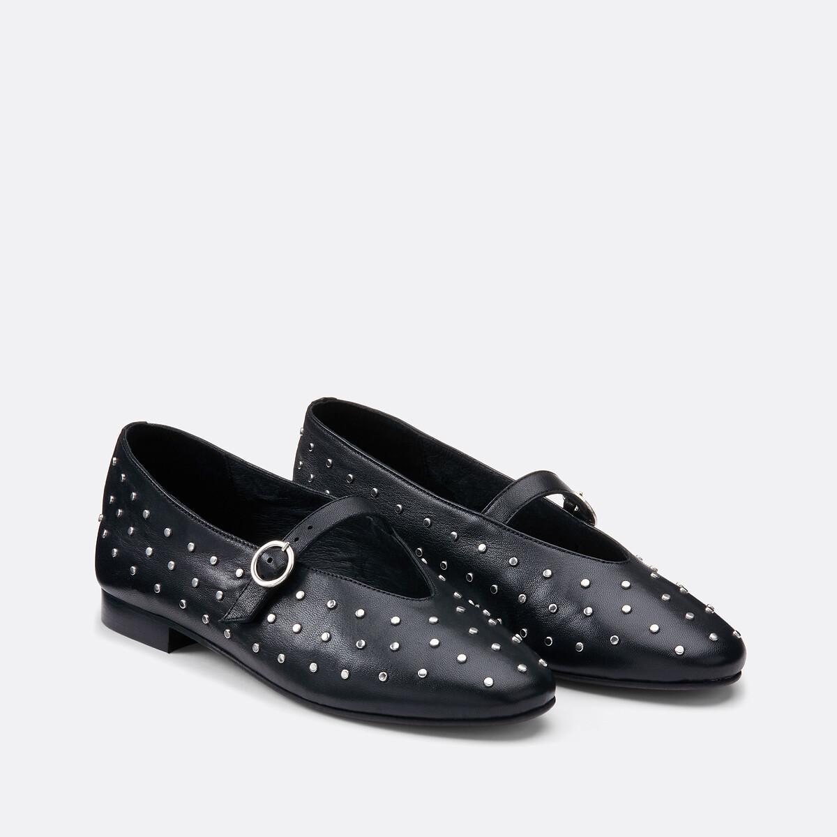 La Redoute Collections  Ballerina aus Leder mit Nieten 