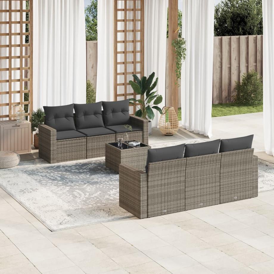 VidaXL Ensemble de canapés de jardin rotin synthétique  