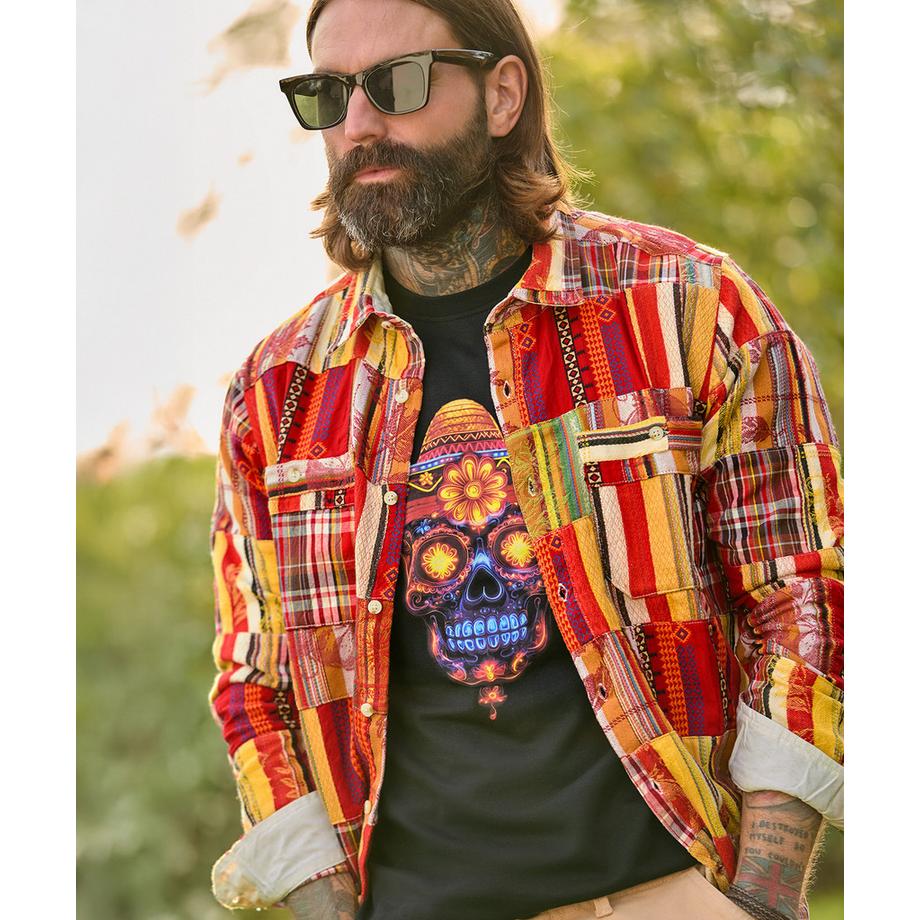 Joe Browns T-Shirt mit Totenkopfmotiv und Leuchteffekten  