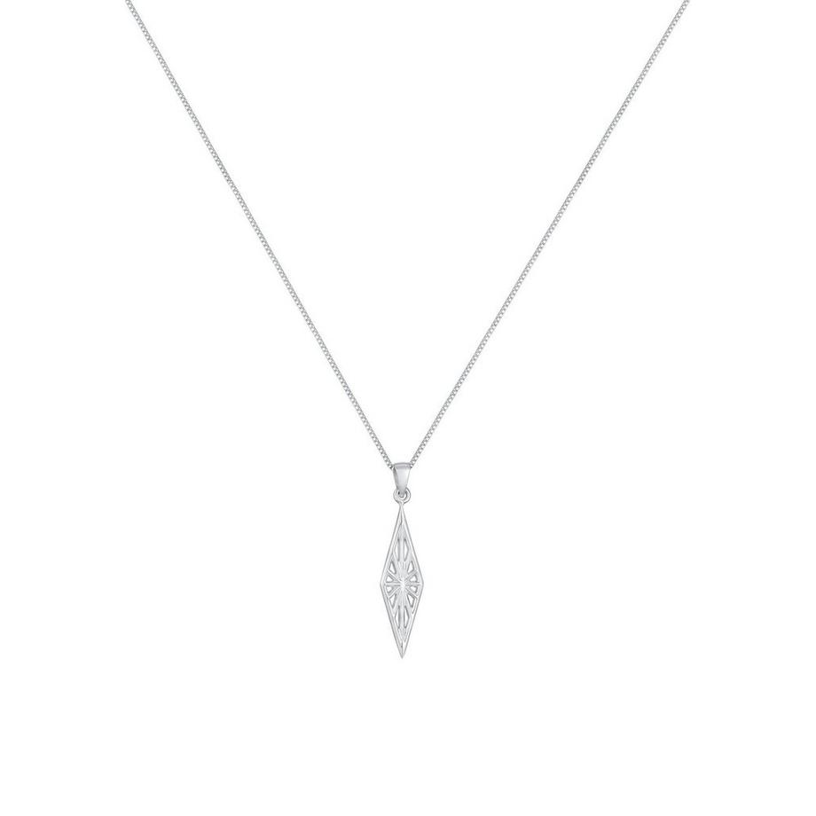 Kuzzoi  Collier Herren Raute Marquise Ornament Used Look 925 Silber 