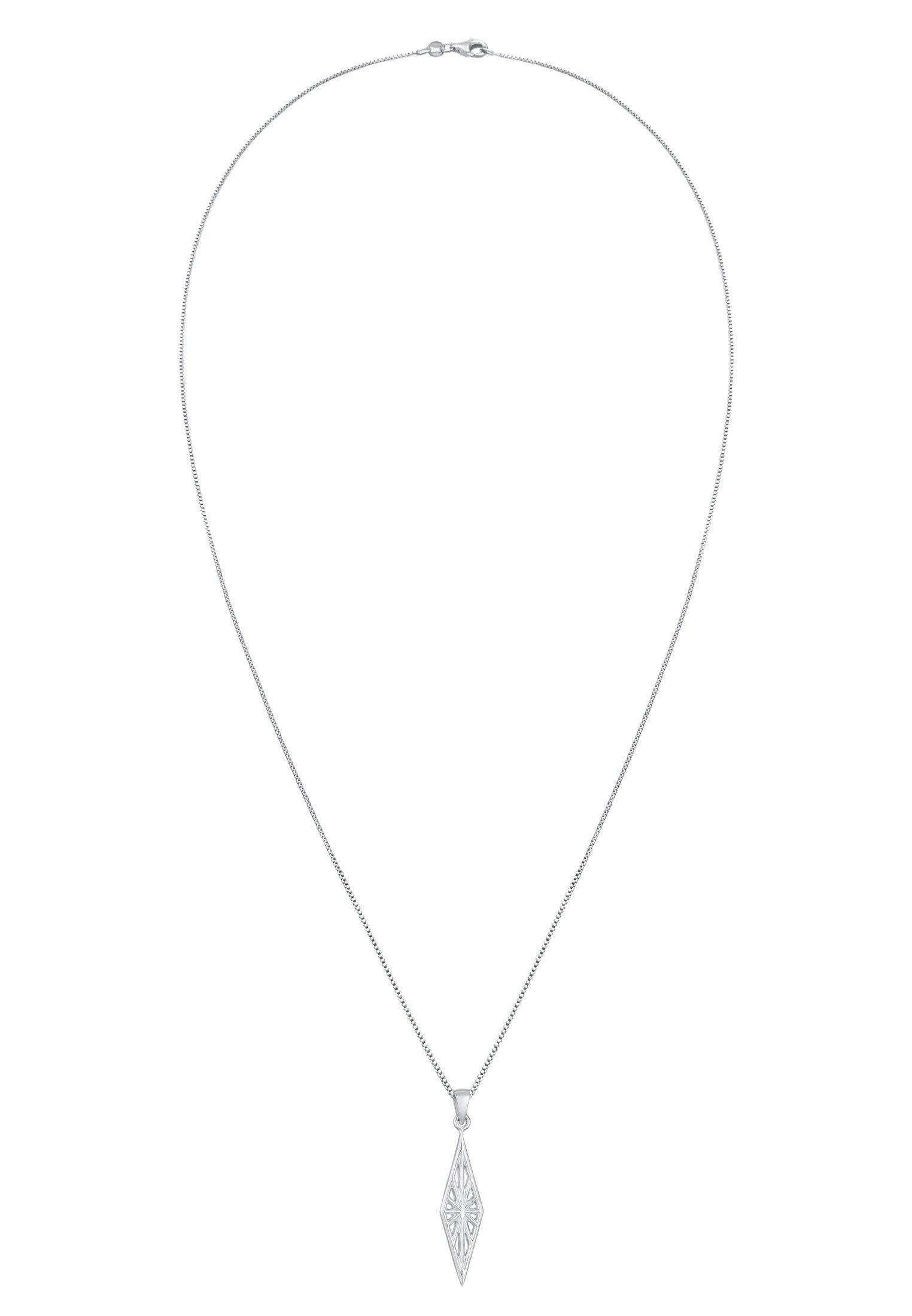 Kuzzoi  Collier Herren Raute Marquise Ornament Used Look 925 Silber 