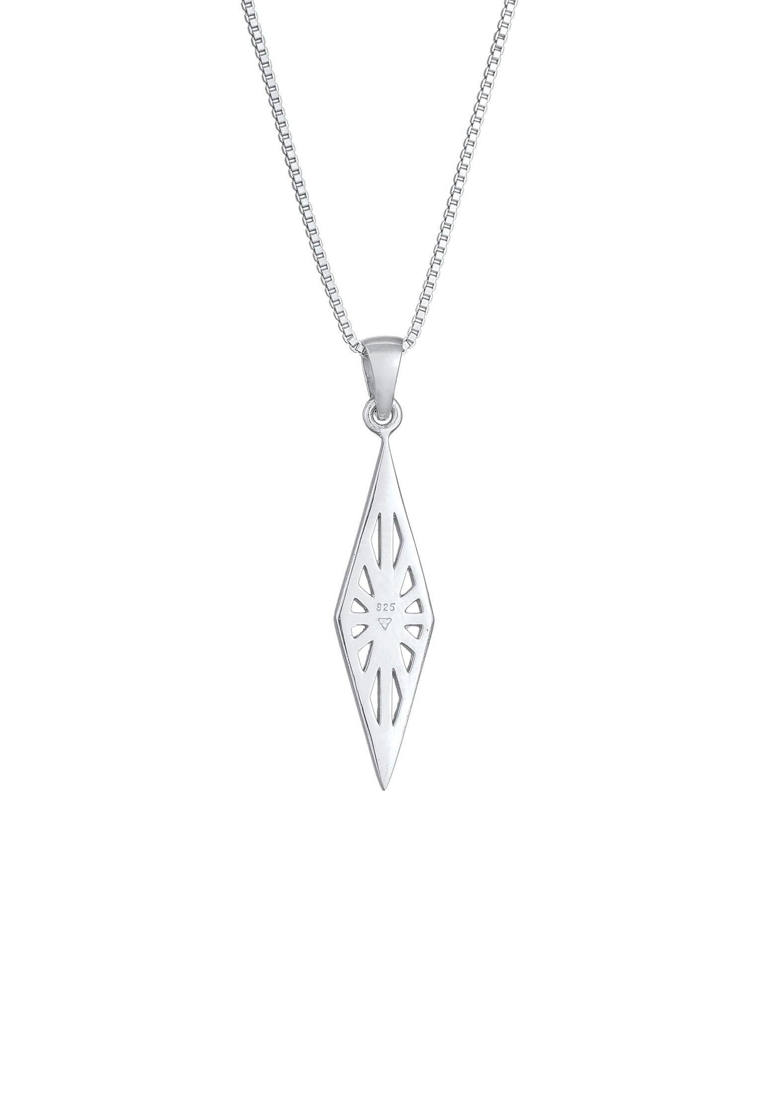 Kuzzoi  Collier Herren Raute Marquise Ornament Used Look 925 Silber 