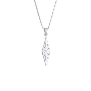 Kuzzoi  Collier Herren Raute Marquise Ornament Used Look 925 Silber 