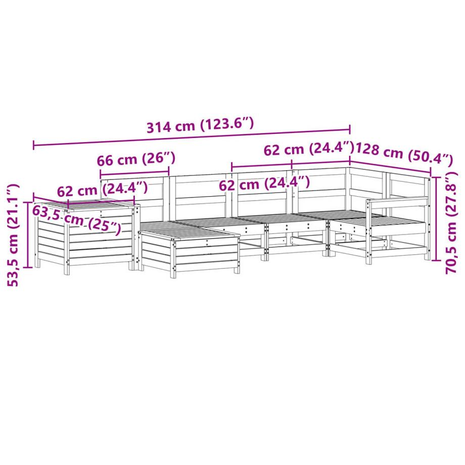 VidaXL Garten sofagarnitur pine wood  