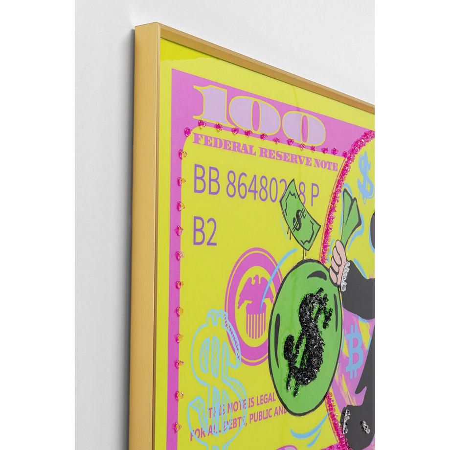 KARE Design Quadro incorniciato Graffiti Money 70x160  