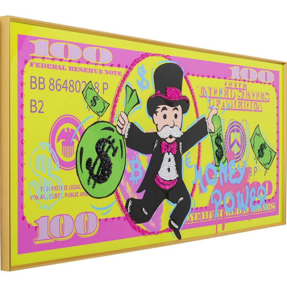 KARE Design Quadro incorniciato Graffiti Money 70x160  