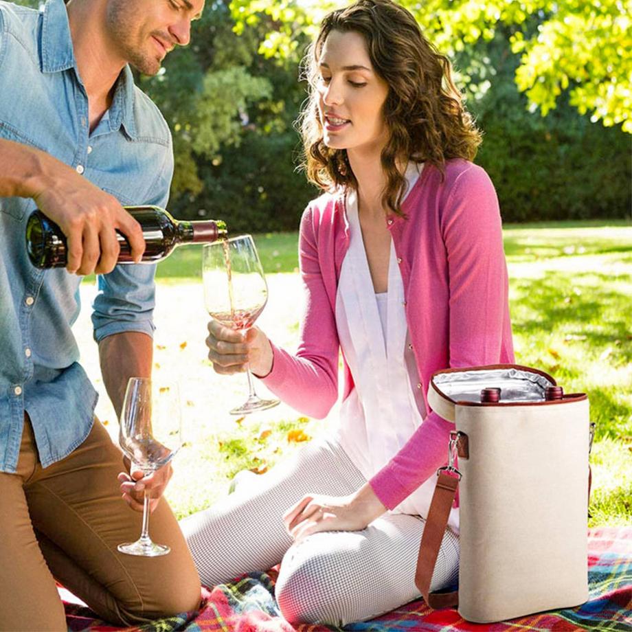 Intirilife Borsa da trasporto Wine Cooler per vino, Champagne, Raffreddatore di bevande  