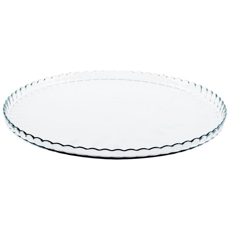 Orion  Grande assiette en verre aux bords décorés pour le service 