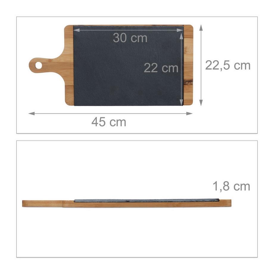 B2X  Plateau de service avec assiette en ardoise 