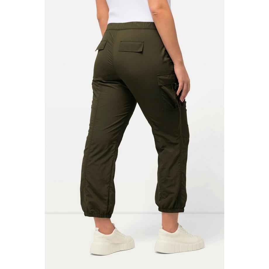 Ulla Popken Pantaloni Cargo Stile Utility Cintura Elastica Orli Elastici  
