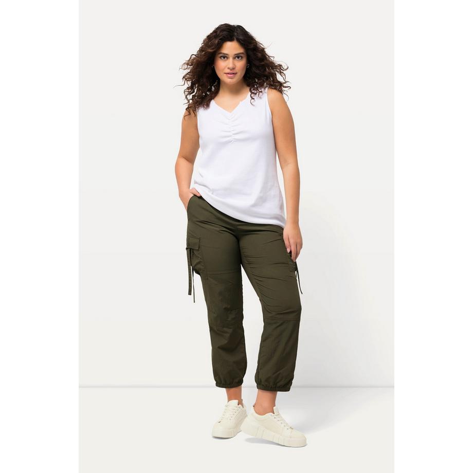 Ulla Popken Pantaloni Cargo Stile Utility Cintura Elastica Orli Elastici  