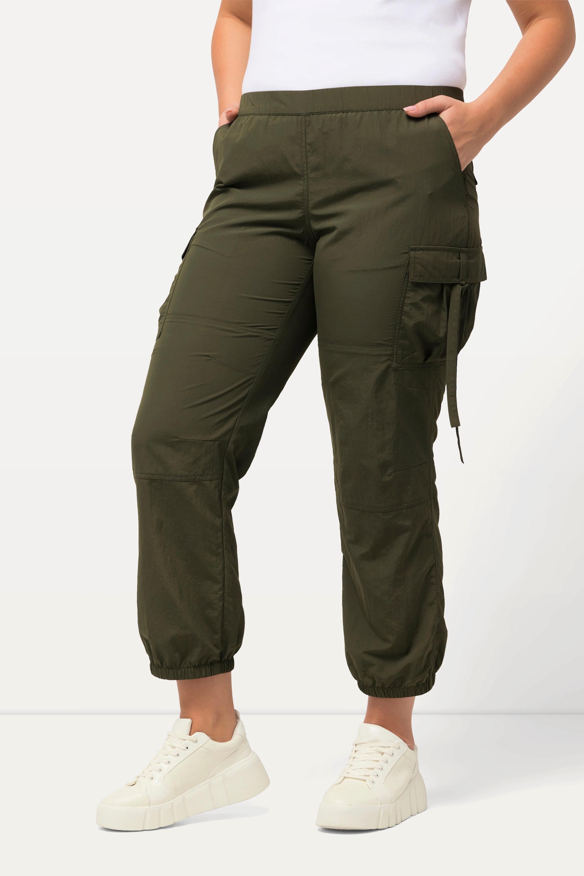 Ulla Popken  Pantalon cargo style militaire, avec taille élastique et cordon 