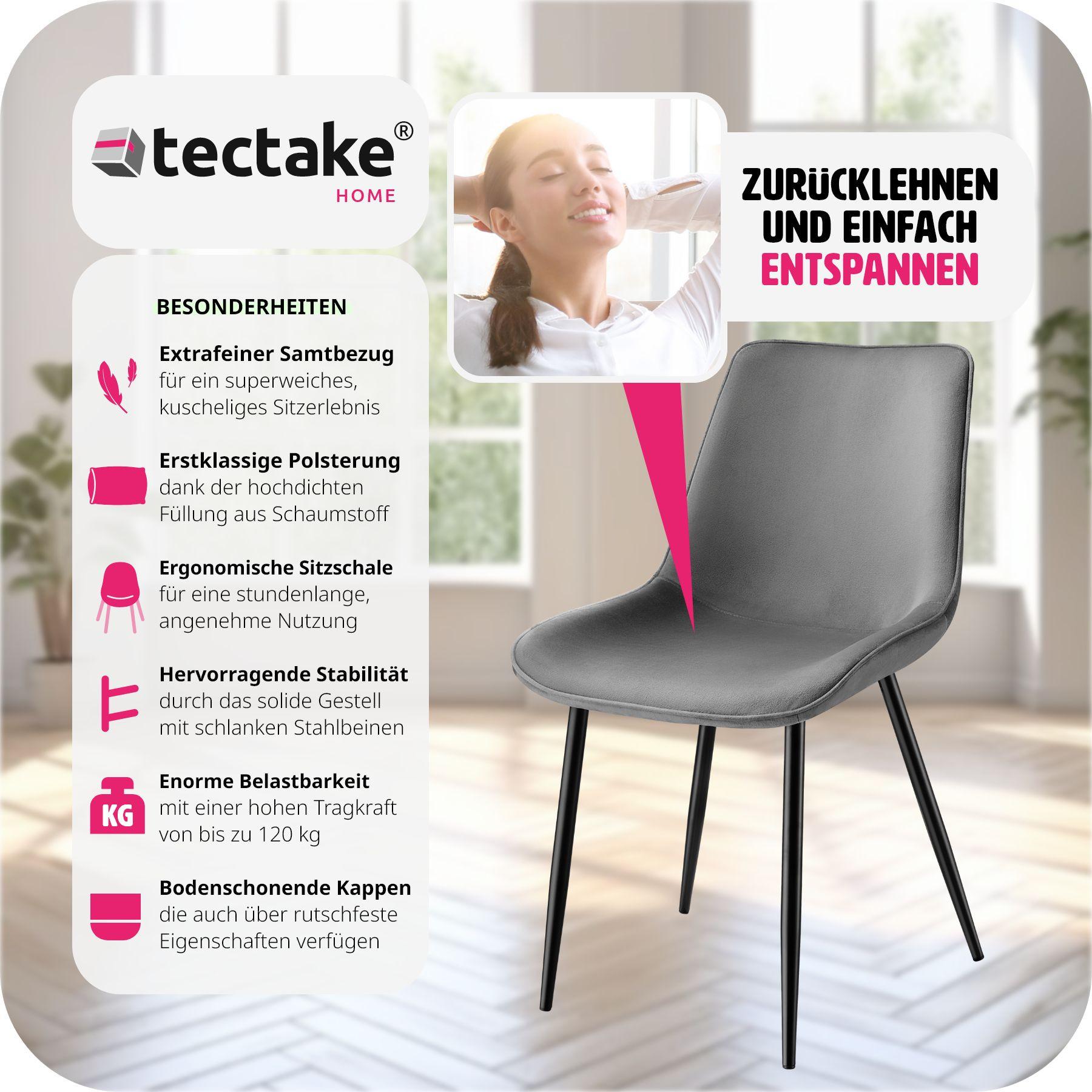 Tectake Set Stuhl Monroe Samtoptik  