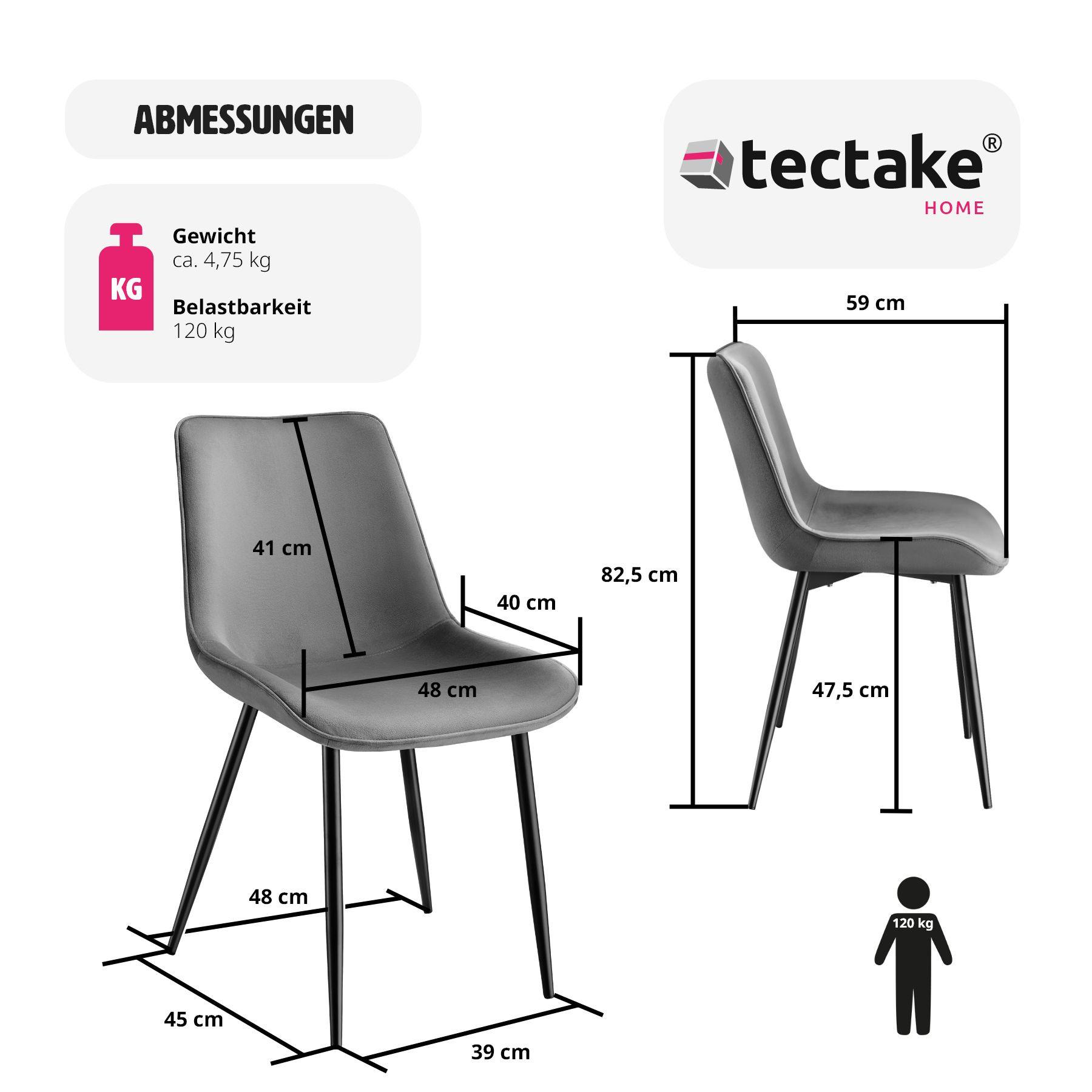 Tectake Set Stuhl Monroe Samtoptik  