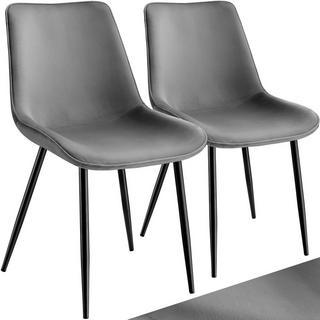 Tectake Lot de chaises de salle à manger Monroe aspect velours  