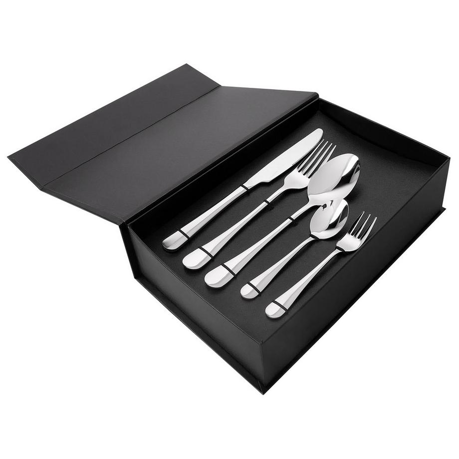 Beliani Set de 30 couverts en Acier inox  FUSILLI  