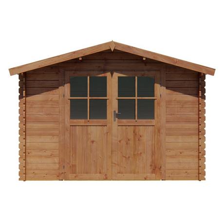 Vente-unique Gartenhaus - kesseldruckimprägniertem Holz - 9,91m² - Stärke 28 mm - HORTUSA  