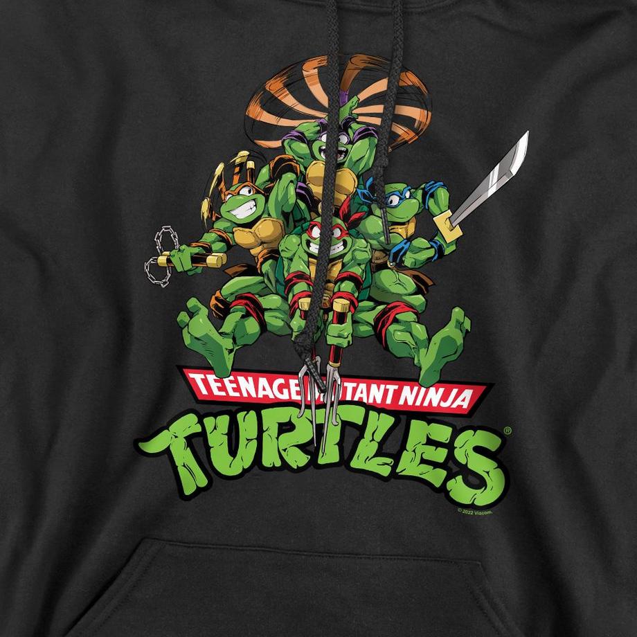TEENAGE MUTANT NINJA TURTLE Felpa Con Cappuccio Tartarughe Manga  