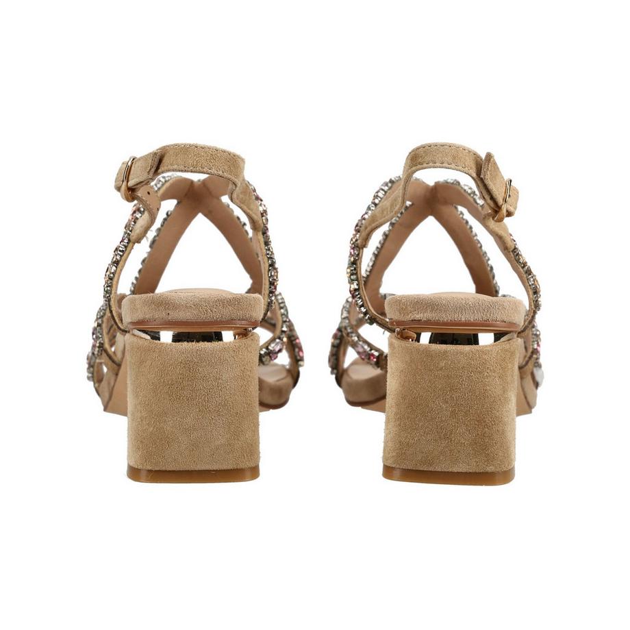 Alma En Pena Sandales à brides ornées avec talon bloc  