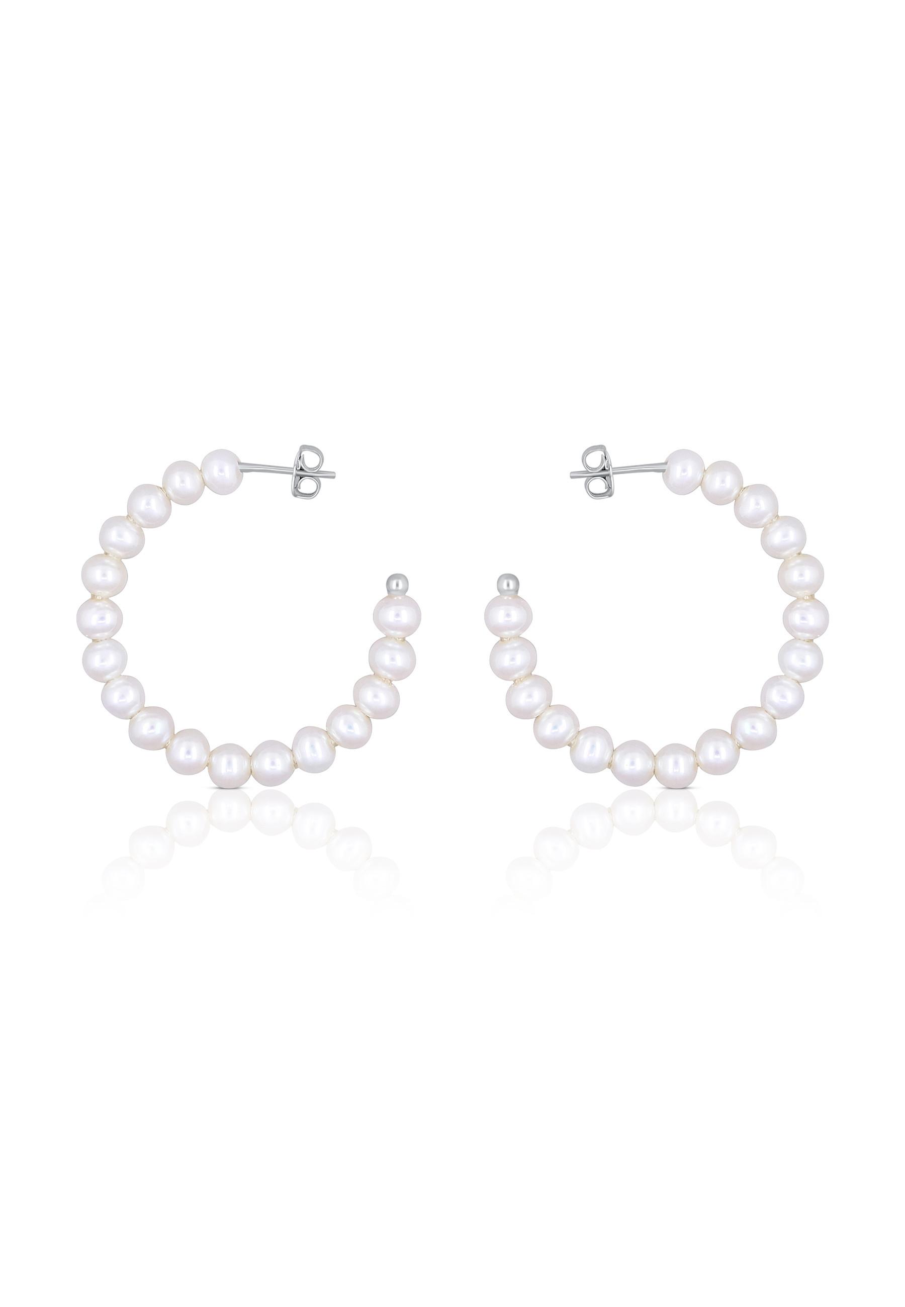 MUAU Schmuck  Boucles d'oreilles argent 925 perle d'eau douce 5-5.5mm 